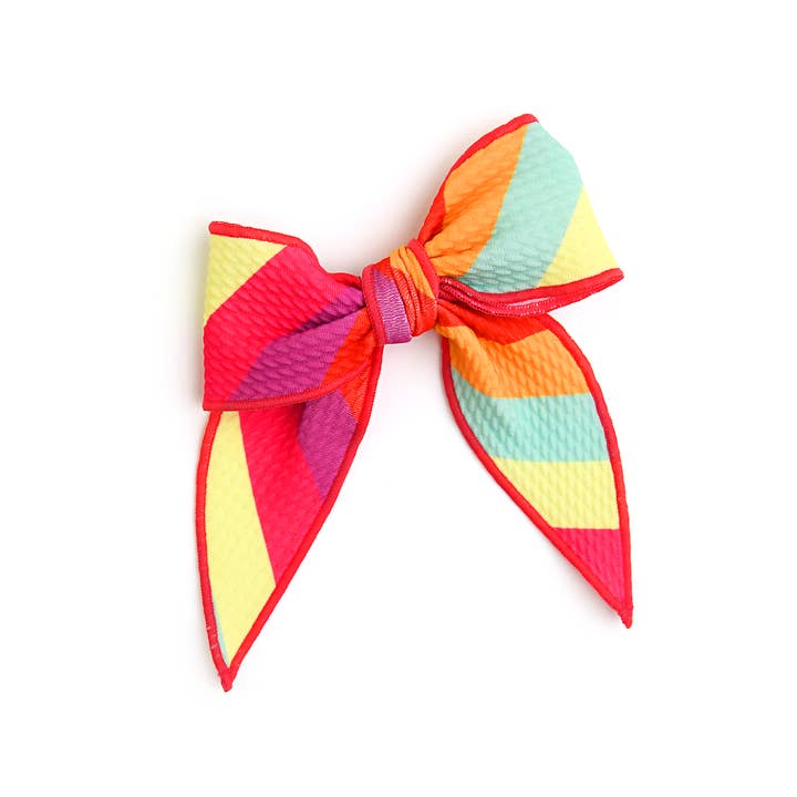 Amanda Stripe Clip Bow Hair Accessories Baby Clothing for wholesale by Gigi and Max