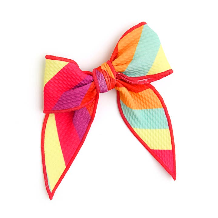 Accesorios para el cabello con lazo de clip a rayas Amanda Ropa para bebé para venta al por mayor de Gigi and Max