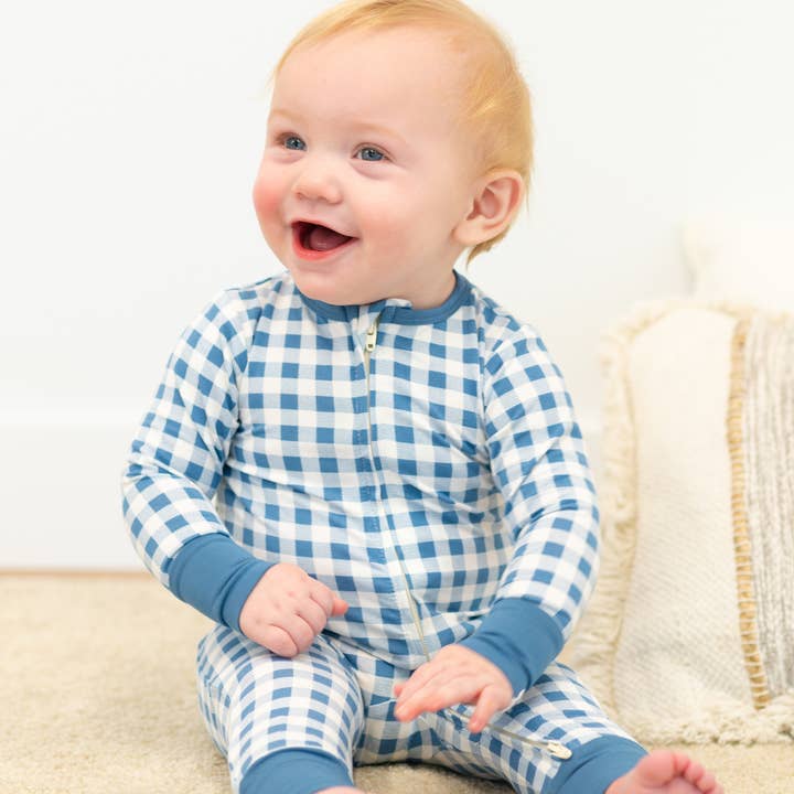 Convertible Romper - Blue Gingham for wholesale on Faire