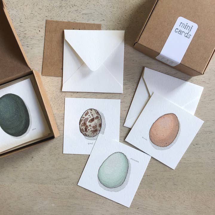 Set de mini cartes carré avec enveloppes / Œufs - Types pour la vente par Yeesan Loh