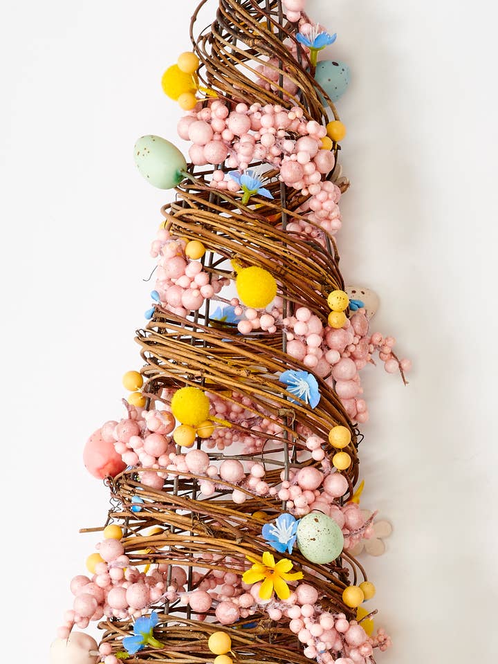21" Tabletop Twig Tree with Easter Eggs, Berries and Flowers for wholesale by WORTH IMPORTS