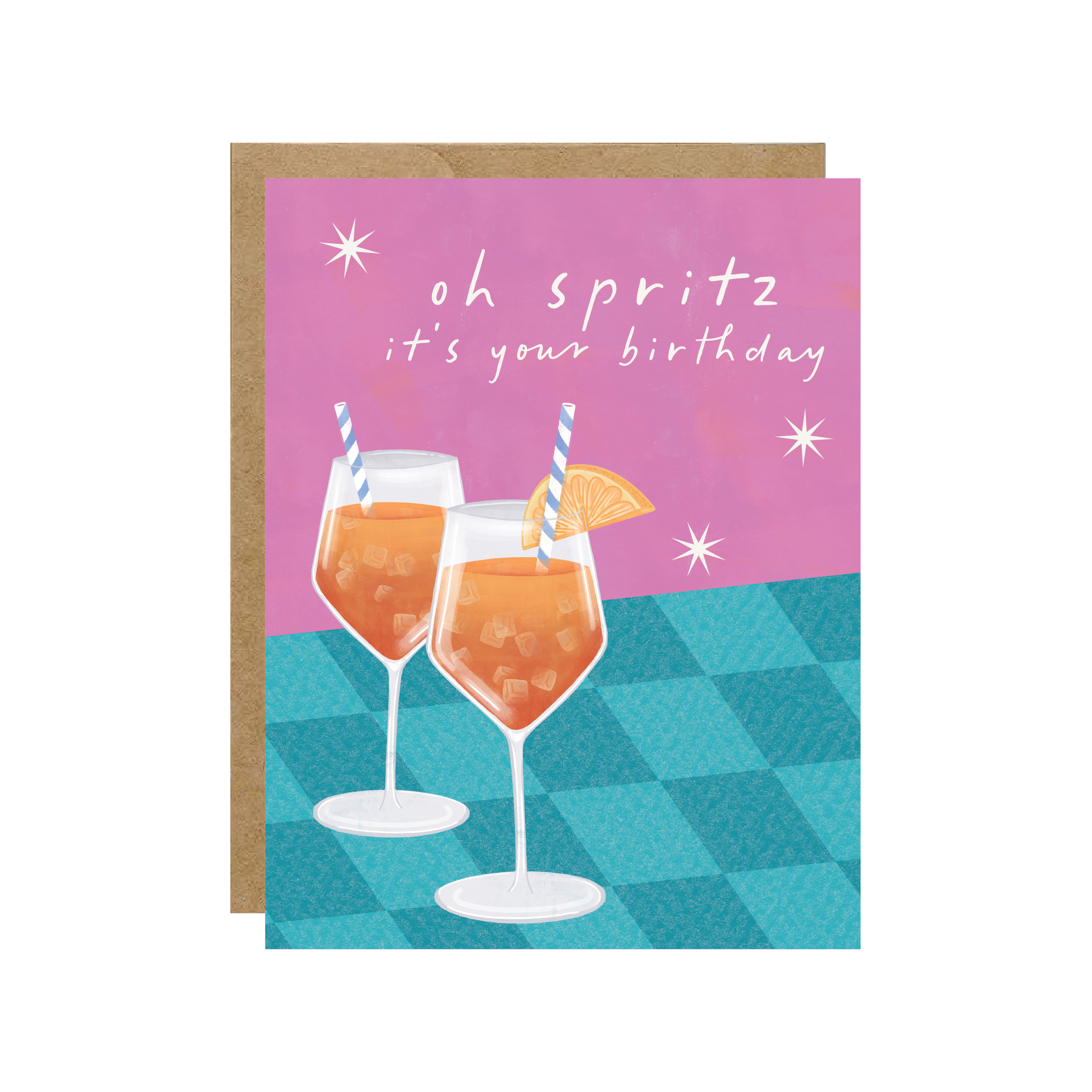 Simple Whimsy - Wholesale Birthday Card - Oh Spritz It's Your Birthday - Aperol Cocktail Summer Card0