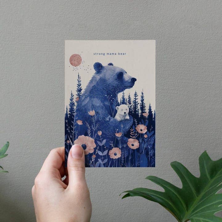 Botanopia USA - gifts , decor and cards for plant lovers - Wholesale Everyday Greeting Card - Strong Mama Bear | Mother's Day Card