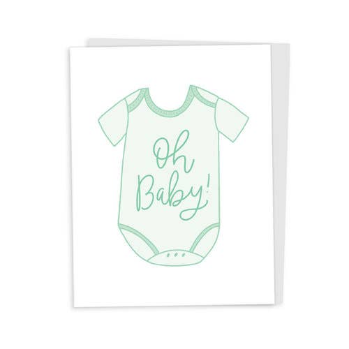 Happy Tines Design Co. – postal de bebé por atacado – Cartão de felicitações: Baby Oh Baby Onesie, Gênero Neutro1