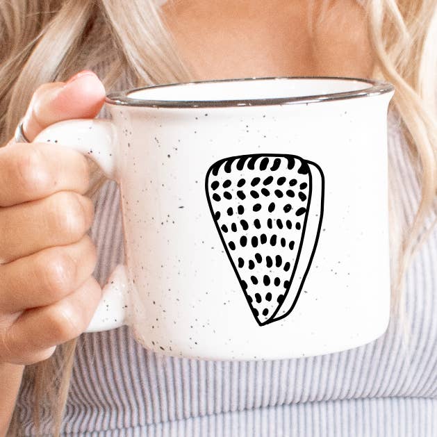 Seashell Ceramic Mug Speckled Cream 13oz for wholesale by SEA + SHELL