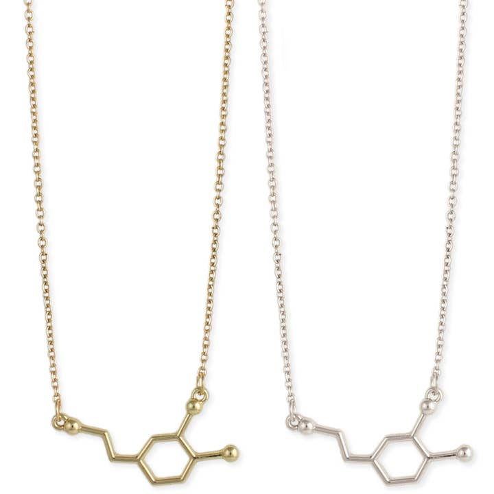 ZAD - Wholesale Pendant/Charm Necklace - Chemical Reactions Dopamine Molecule Necklace2