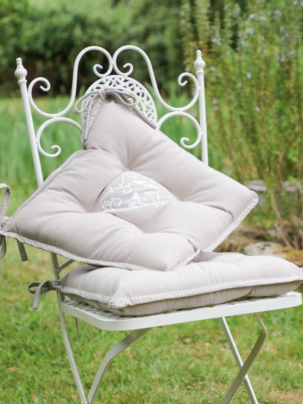 Set of 2 Love Birds Grey Seat Pads for wholesale by Dibor