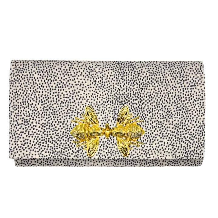 Garland Bags - Wholesale Clutch Bag - Women's - Black and White Speckled Clutch with black lining33