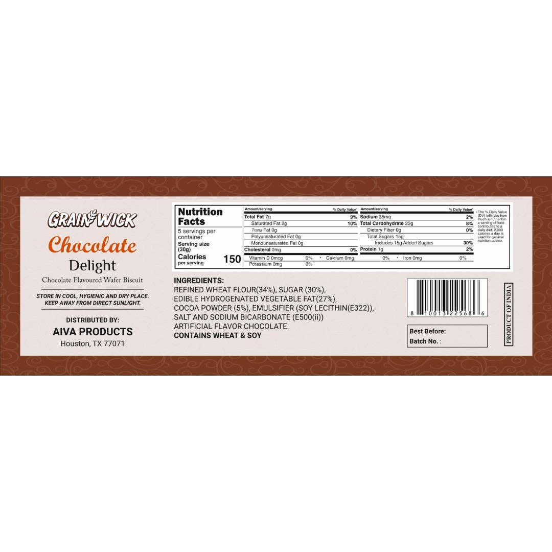 Aiva Products - Wholesale Snack Bar - Aiva Chocolate Wafer – Crispy Layered Wafers | Smooth Chocolate Cream Filling | Snacking and Desserts | Variety Pack2