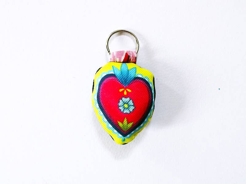 Mexican Heart Keychain with Tassels from Chiapas, Mexico – The