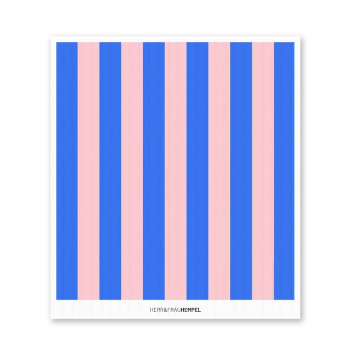 Panno spugna a righe blu-rosa per la vendita all'ingrosso da parte di HERR&FRAUHEMPEL