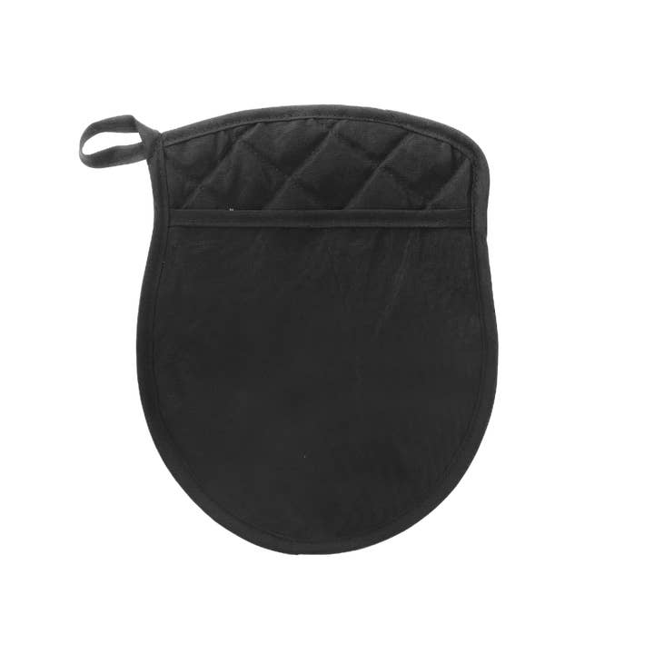 Porte-pot matelassé avec poche noir pour la vente par IH Casa Decor