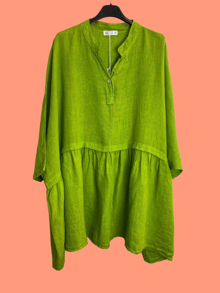 la maison des fibres naturelles - Venta al por mayor Túnica - Mujer - Túnica amplia de lino 68369 flora 100% TÚNICA DE LINO12