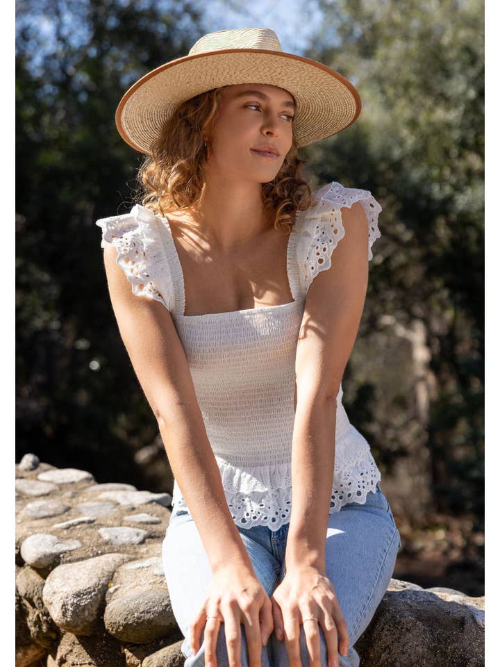 Lovestitch - Wholesale Blouse - Women's - Smocked Scallop Lace Ruffle Top12