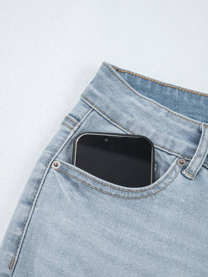 Beau Blue Kimberly Length Distressed Skinny Jeans for wholesale on Faire4