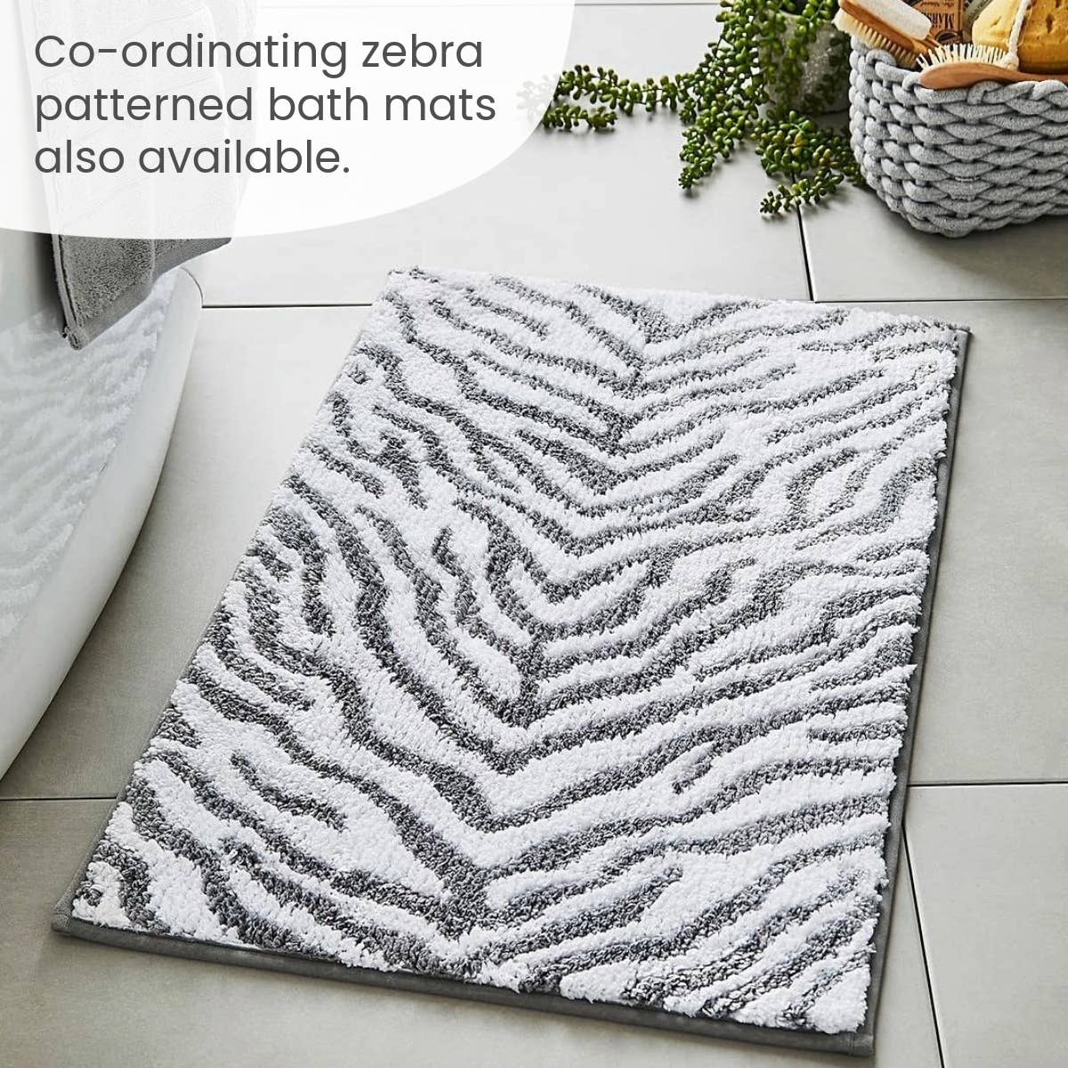 Allure Bath Fashions – wholesale Towel set – Zebra Print Sculpted Towels in Luxury Cotton - White/Grey6