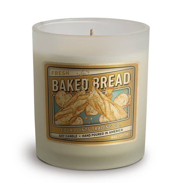 Fresh Baked Bread 8 oz Soy Candle for wholesale by Four Points Trading Co