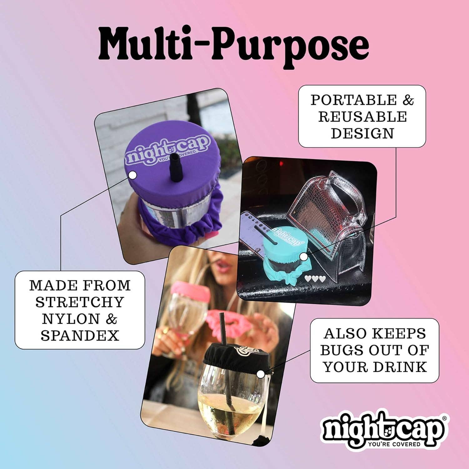 Krediz - Wholesale Drink Huggers & Koozies - Nightcap Drink Cover Scrunchie- The Reusable Drink Spiking Prevention Scrunchie As Seen on Shark Tank5