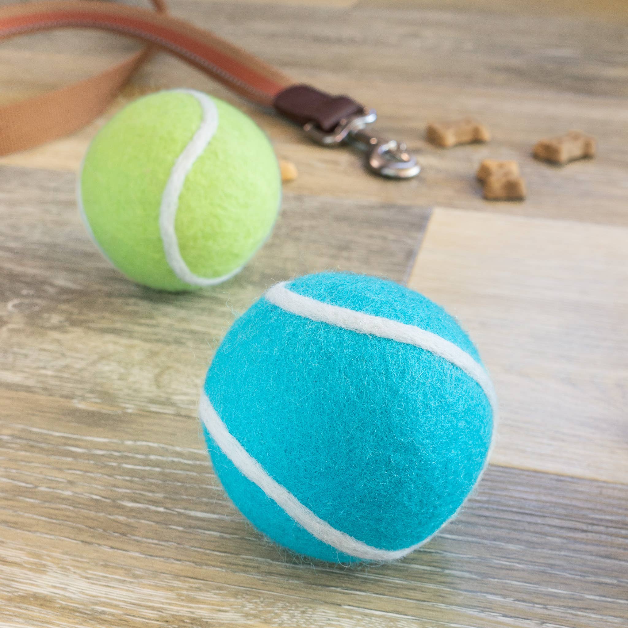 Friendsheep – wholesale Pet fetch ball – Dog – Pet Toy Tennis Wool Ball - Set of 2 - Dog Cat - TEAL & GREEN1