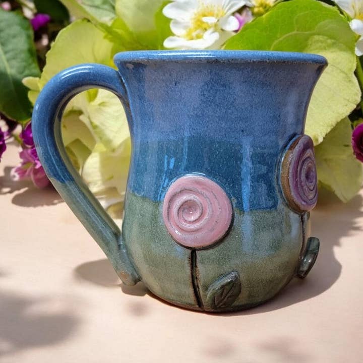 MudWorks Pottery - Wholesale Coffee Mug - Flower Pop Mug0
