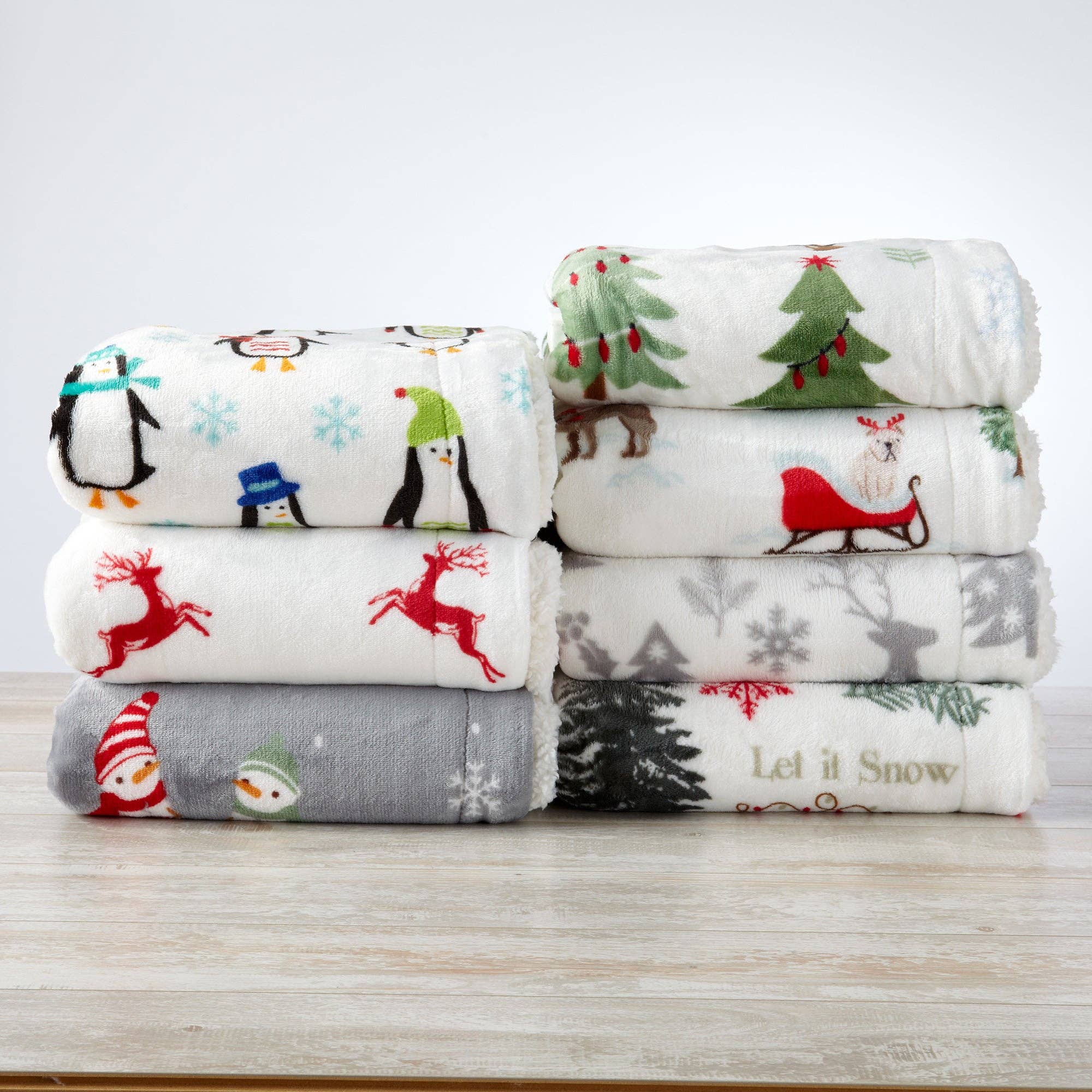BH Collective - Wholesale Throw Blanket - Throw Blanket - Holiday Printed Sherpa - Eve Collection39