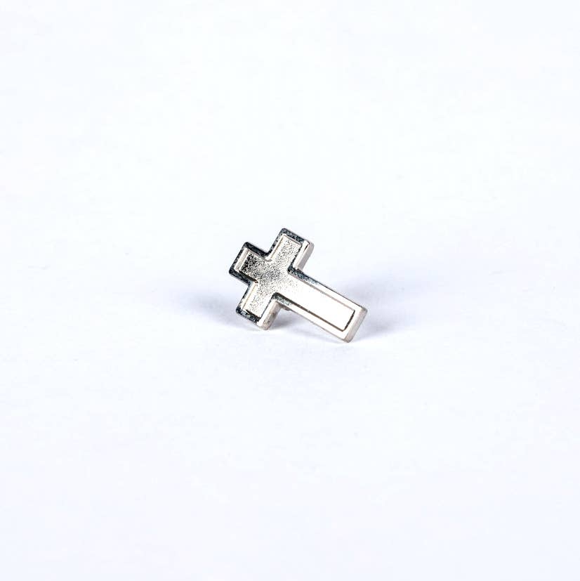 Swanson Christian Products - Wholesale Lapel Pin/Button - Lapel Pin Cross Silver Pk62