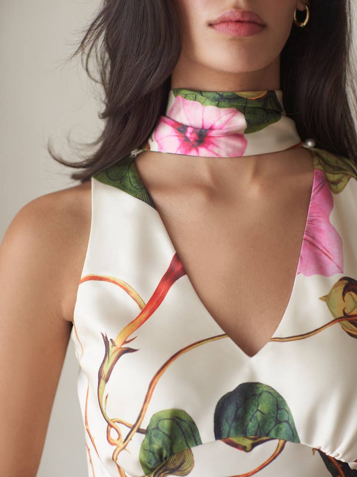 Catalina Silky Gown In Rafflesia for wholesale by Vasiliki Atelier