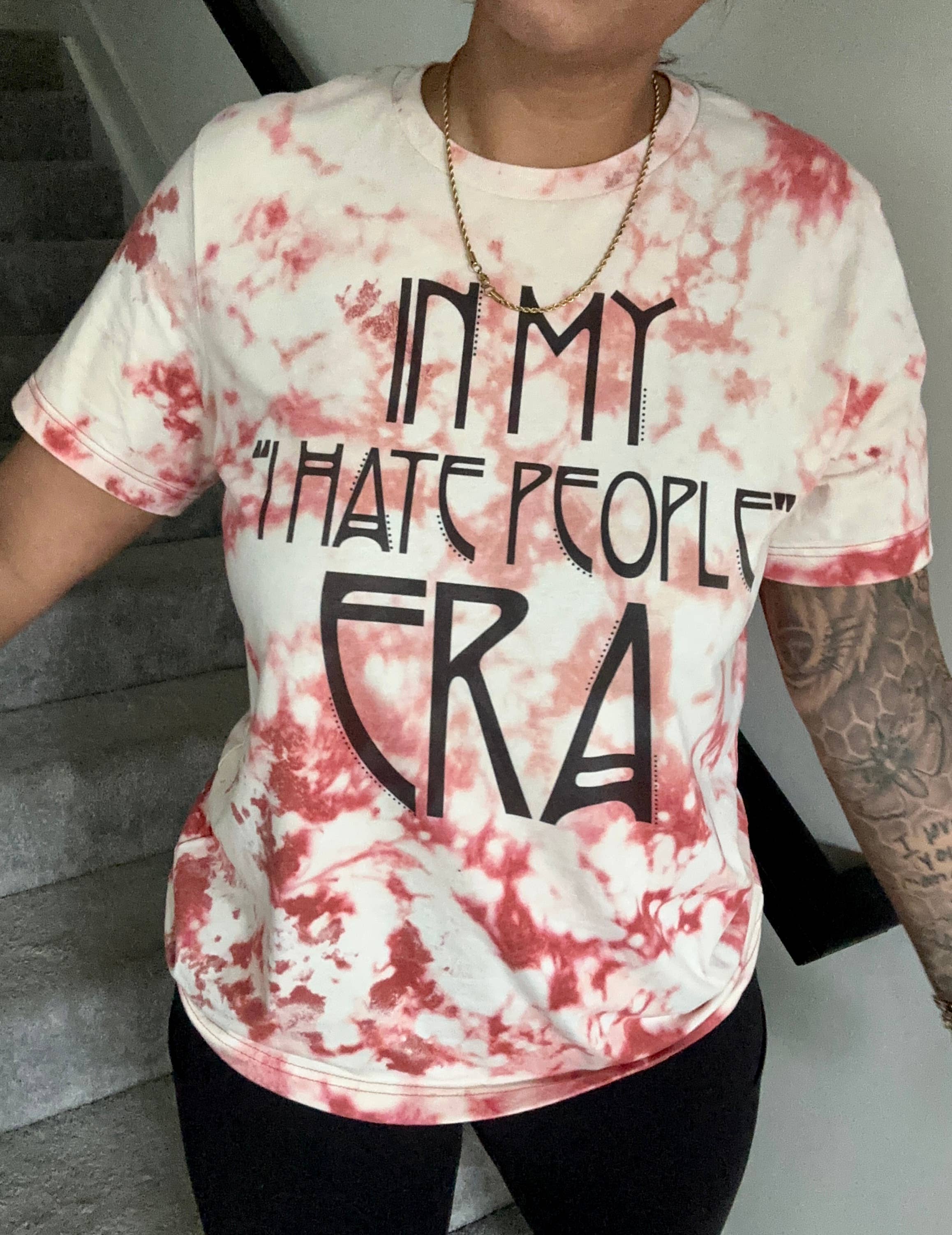 1989 Co. - Wholesale Screen Printed T-Shirt - Women's - In My I Hate People Era Bleached Tee