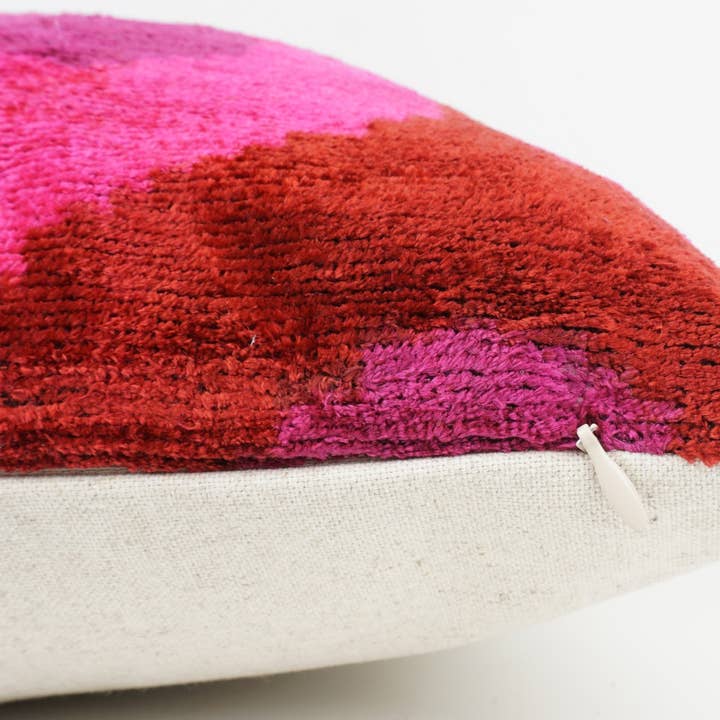 MD Home - Wholesale Throw Pillow Cover - HANDMADE- IKAT SILK/VELVET PILLOWCASE 20"x20"3