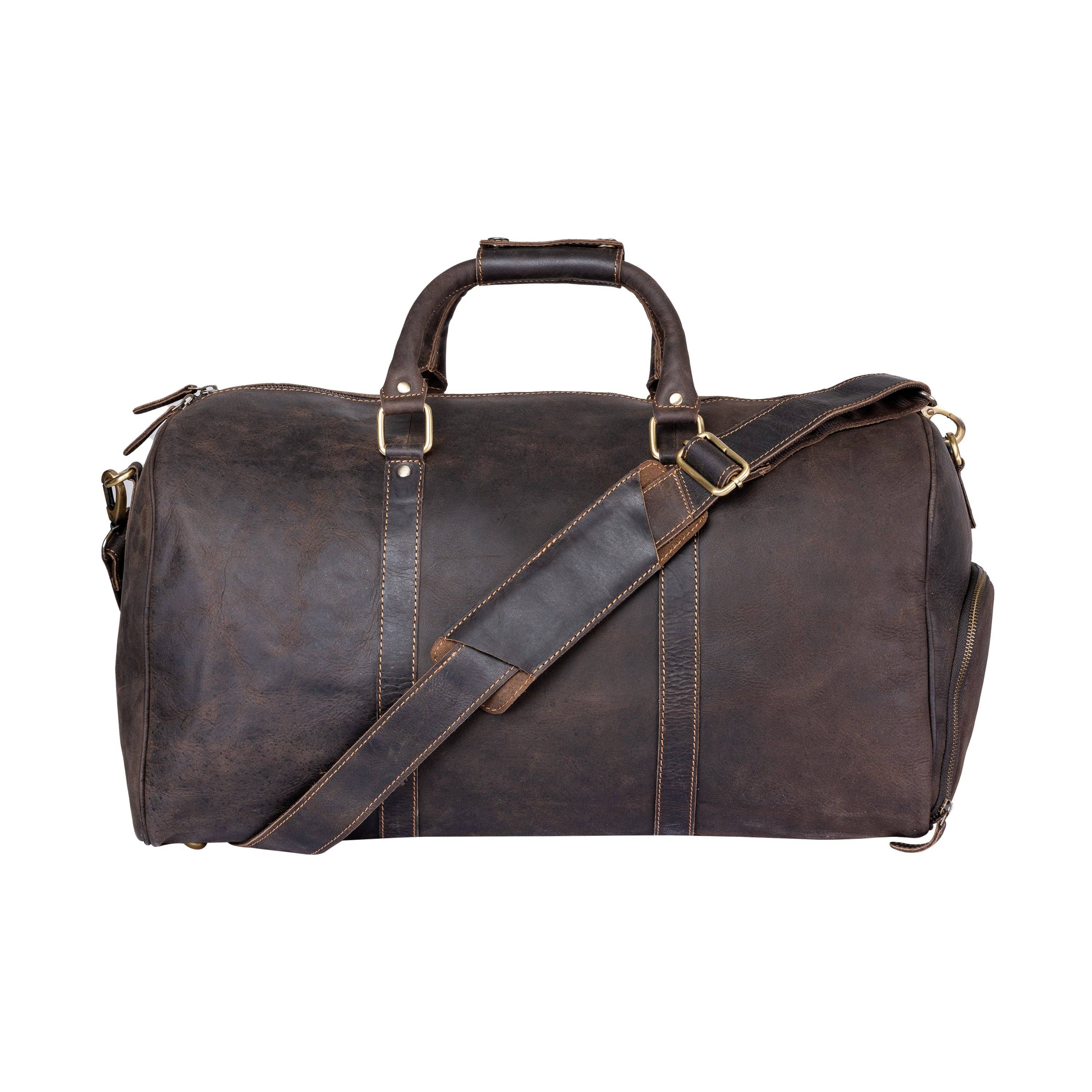 Greenwood Leather - Wholesale Weekender Bag - Unisex - Leather Overnight Bag Milan - Rugged Leather - Sandal5