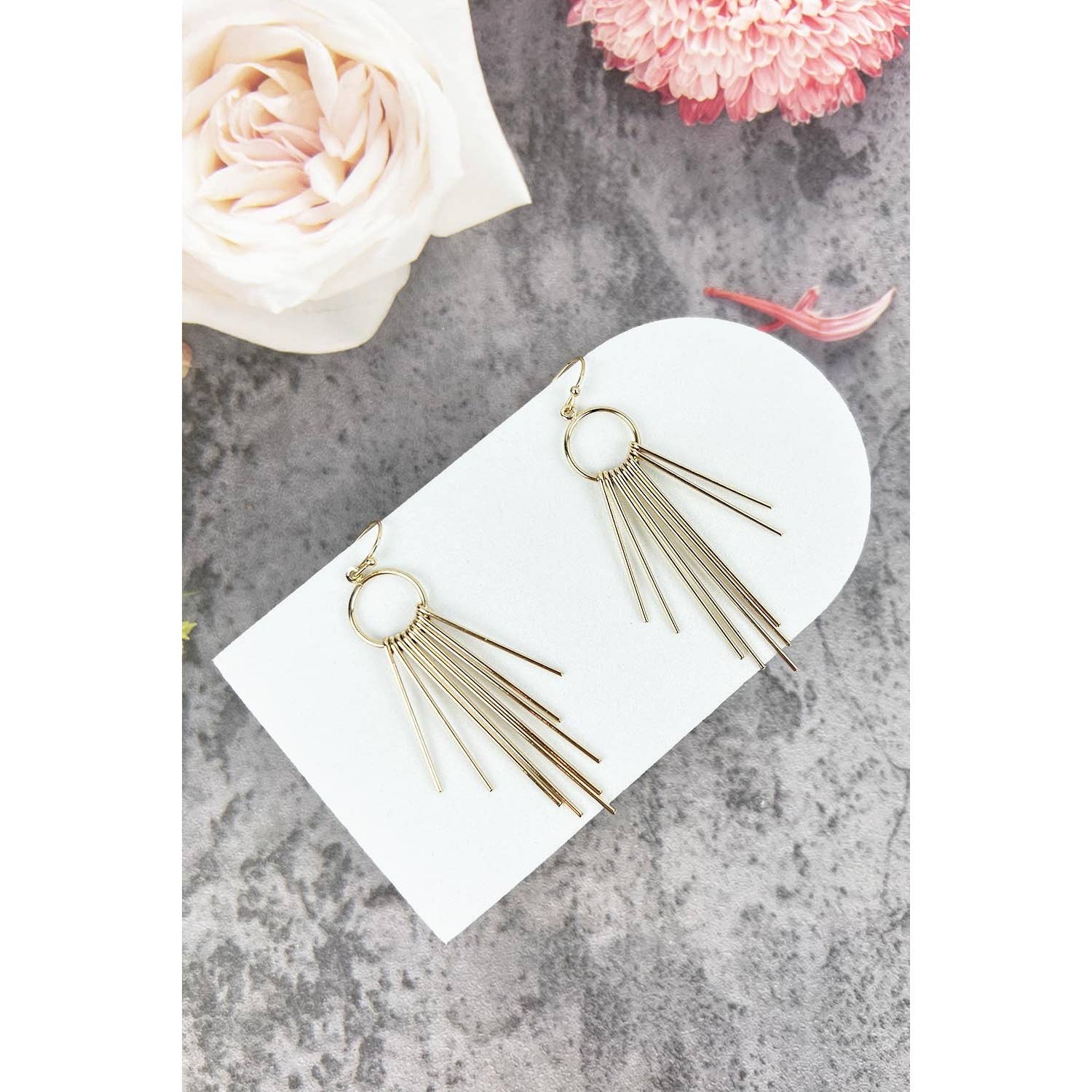 JHP Collection - Wholesale Dangle Earrings - ROUND DROP  TASSEEL FASHION HOOK EARRINGS2