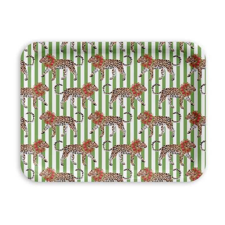 Christmas Leopards Serving Tray: Three Sizes for wholesale by The Muddy Dog