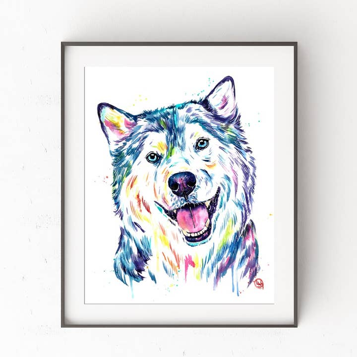 Whitehouse Art – wholesale Art print – Siberian Husky Art Print - Alaskan malamute, Sled Dog