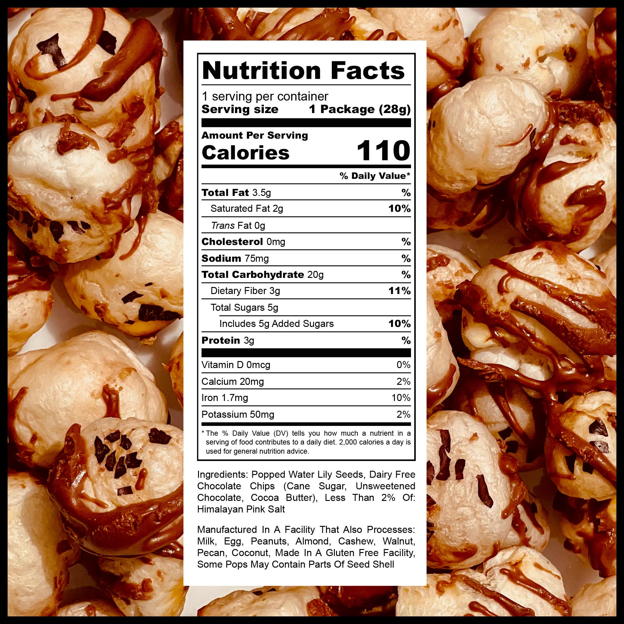 Karma Wellness Kitchen - Vente Friandises enrobées de chocolat - Graines de nénuphar soufflées - Chocolat - En-cas4