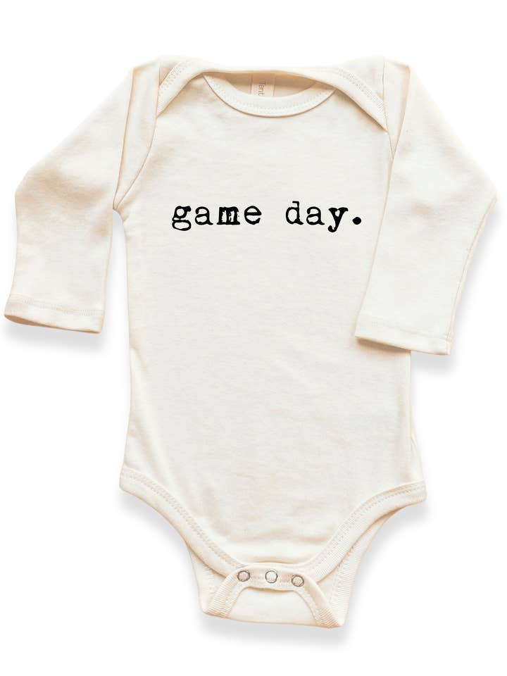 Game Day Organic Bodysuit Long Sleeve for wholesale by Tenth & Pine