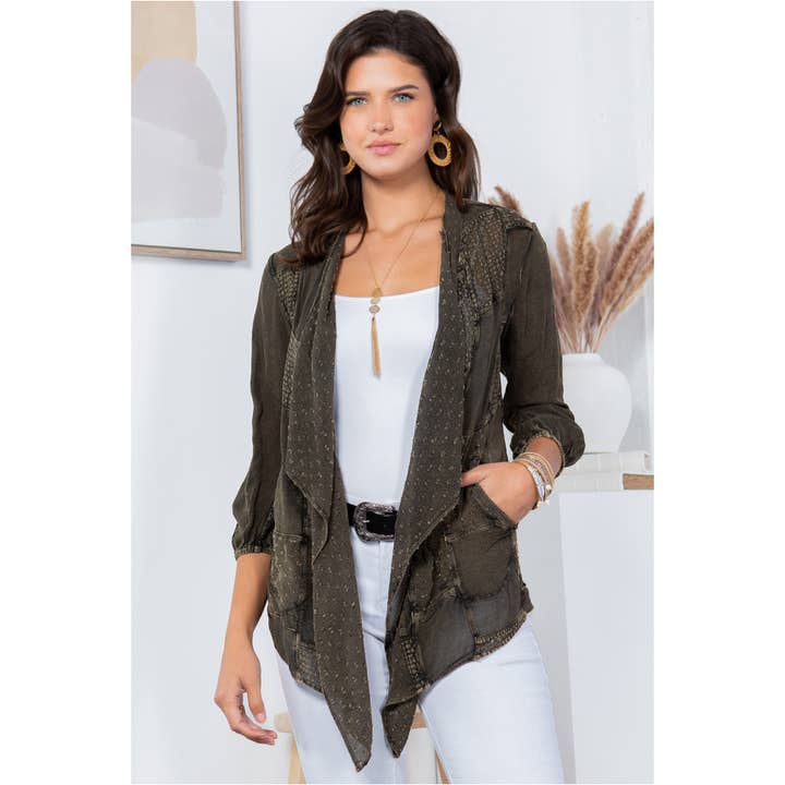 Young Threads - Wholesale Kimono - Women's - Bohemian Patchwork Cardigan, Western Shrug With Pockets