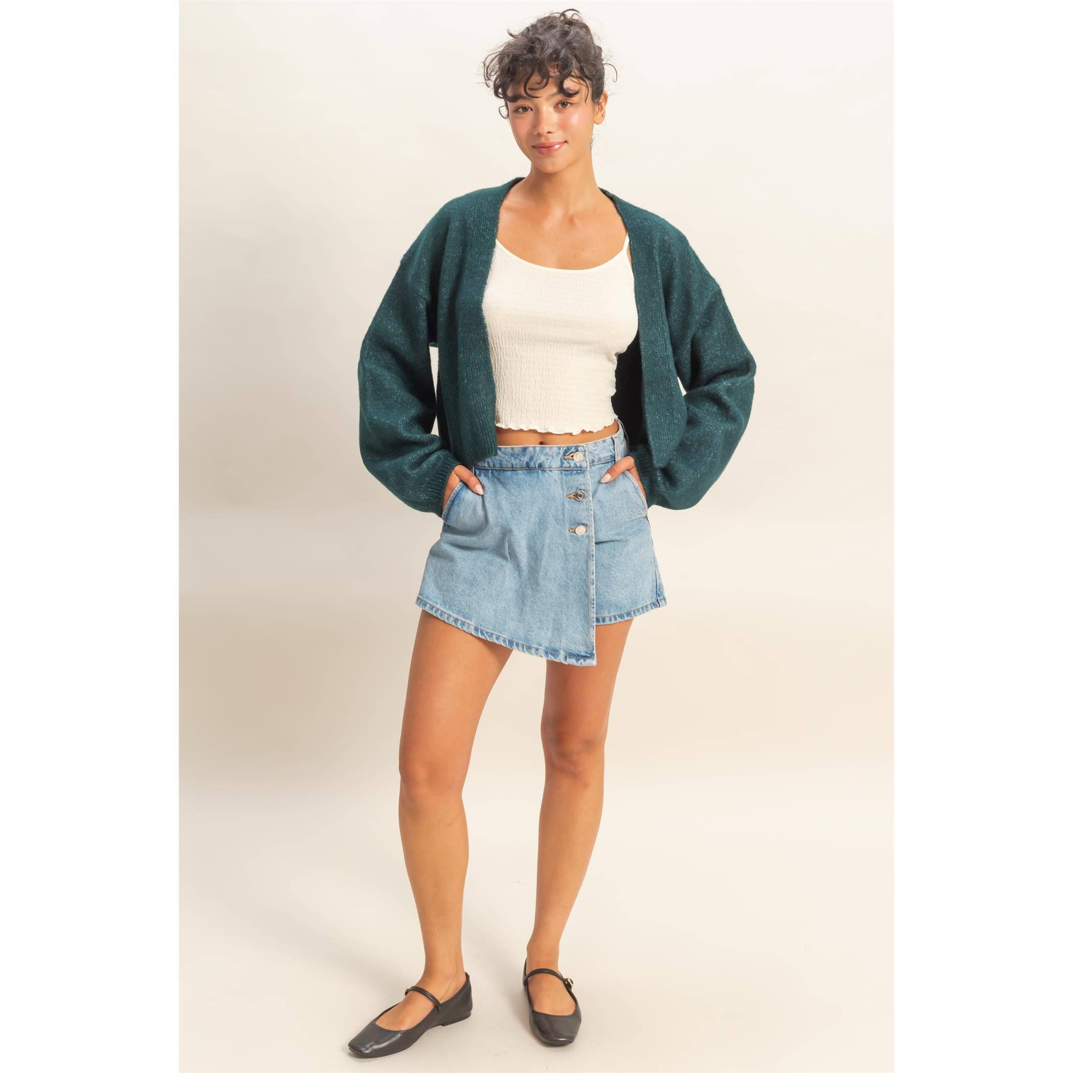 Double Zero - Vendita all'ingrosso Cardigan - Donna - Maglione cardigan aperto sul davanti20