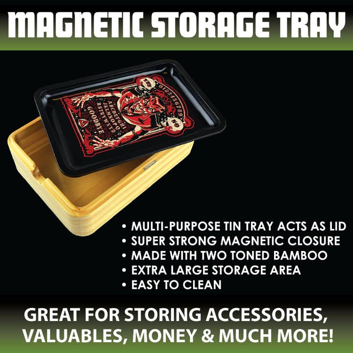 Novelty Closeout - Wholesale Decorative Box - Wood Stash Box with Magnetic Roll Tray Lid Assortment- 6/Pk3