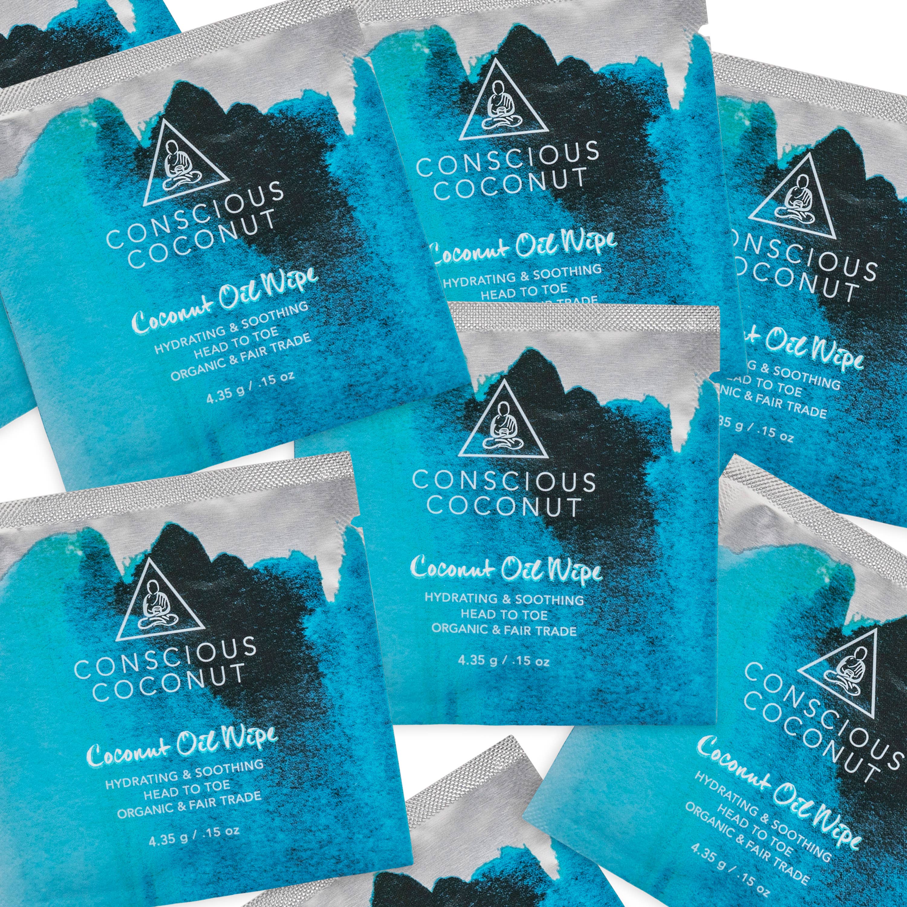 Conscious Coconut - Vente Lingettes visage et corps - Lingettes à l'huile de noix de coco biologique (25 lingettes)13