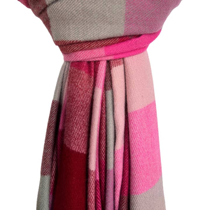 London Scarves - Wholesale Scarf - Women's - Classic colourful mini check scarf with tassels7