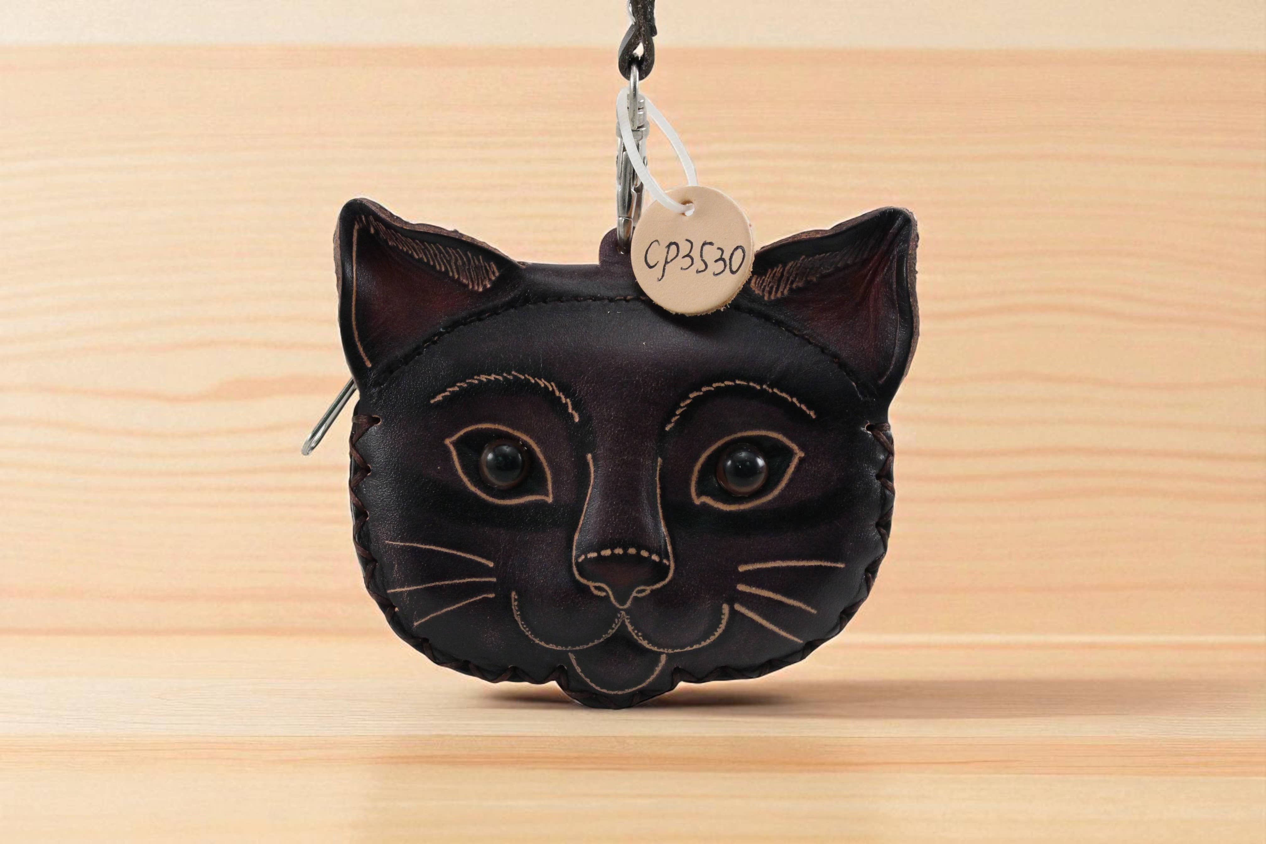 Sunflower Handmade leather inc – wholesale Coin purse – Women’s – Cp3530 Black Cat Coin Purse wristlet wallet2