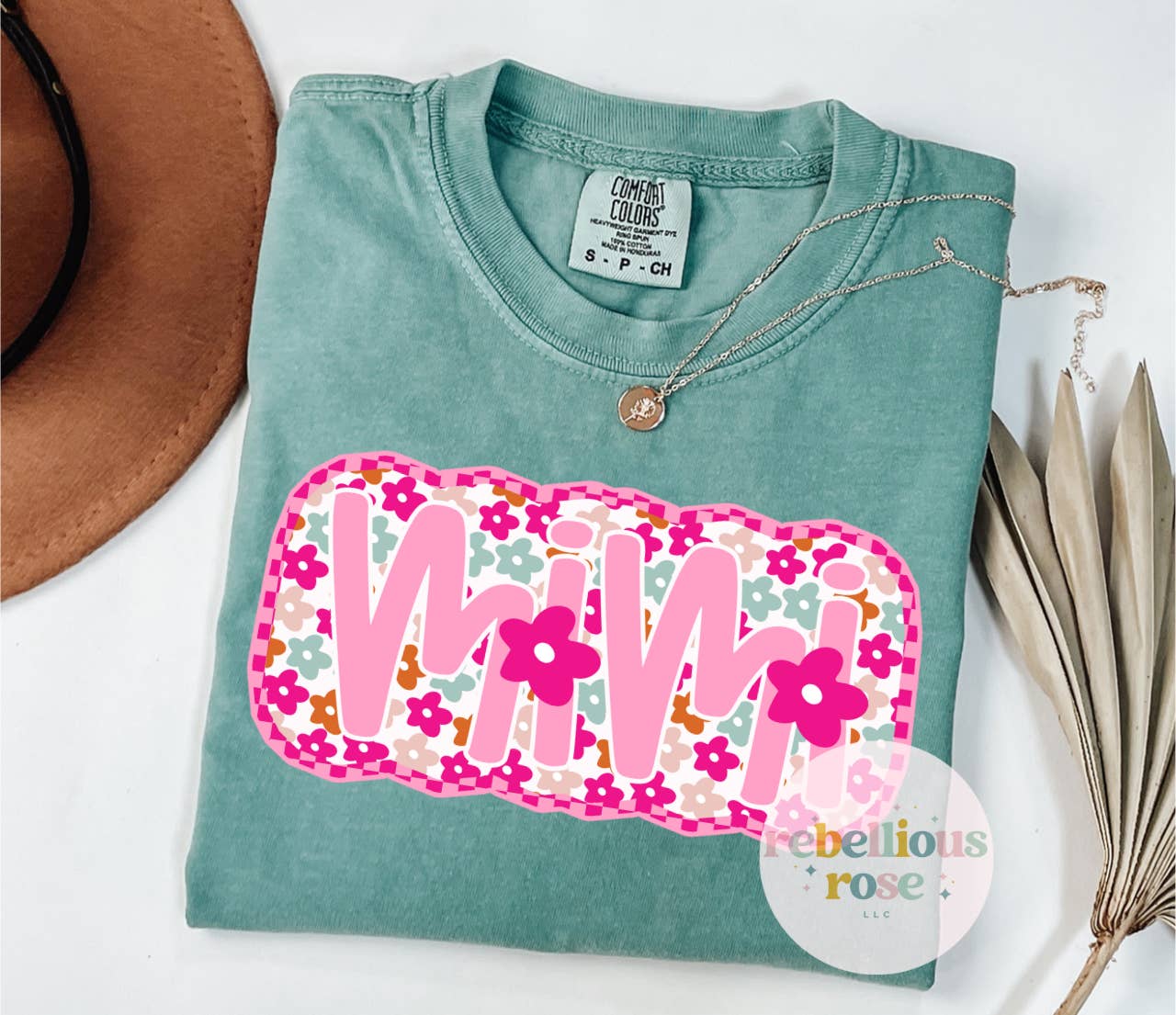 Rebellious Rose LLC - Wholesale T-Shirt (Graphic) - Women's - Pink Floral Mimi Graphic T-shirt