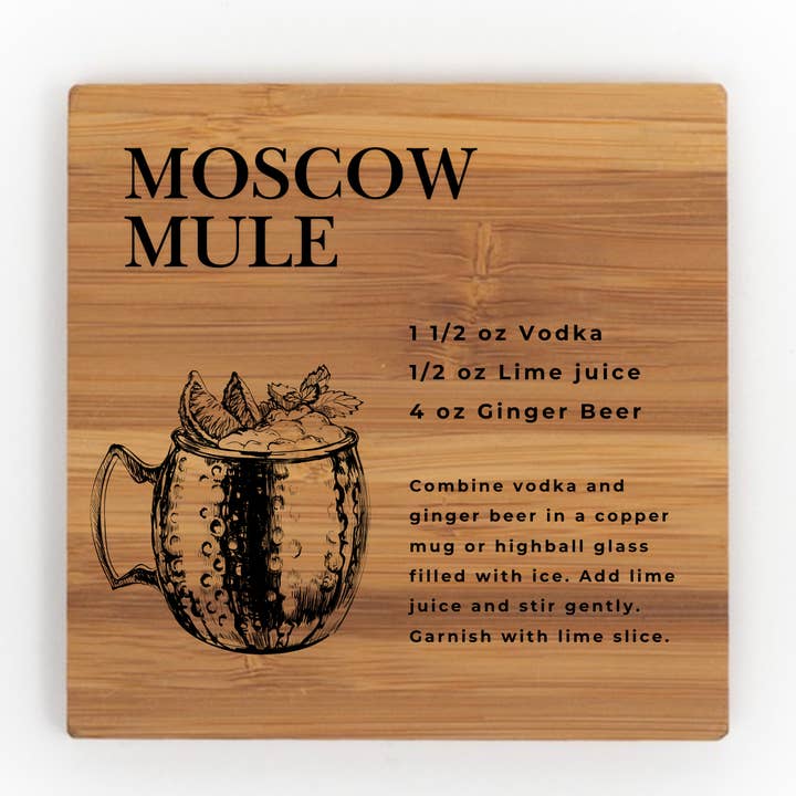 Nautically Northern - Wholesale Coasters - Classic Cocktail Recipe Coasters | Wood & Slate Bar Coasters17
