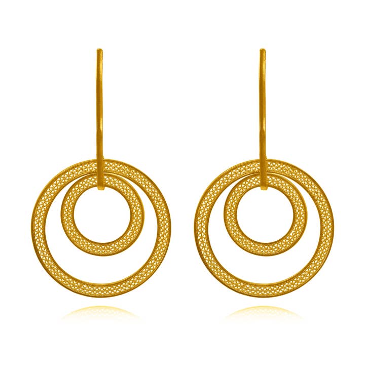 GROSSE FILIGRANE OHRRINGE AUS ORINOCO GOLD für den Großhandel von Olmox - Fine Filigree Jewelry