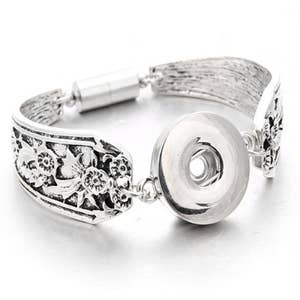 Wholesale DIY Silver Rhinestone Bracelet Bracelet Set With Snap