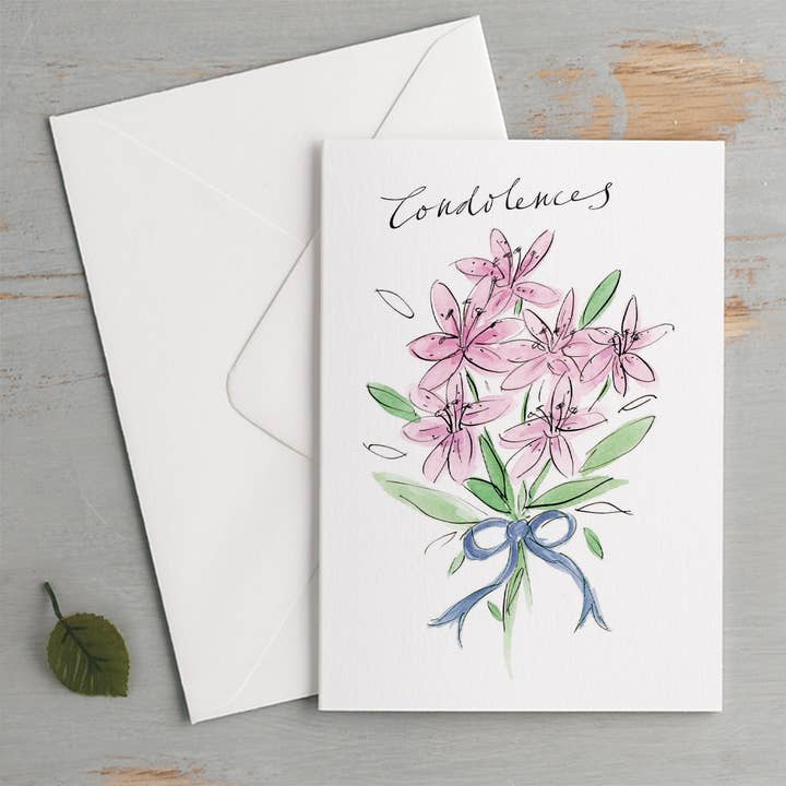'Condoleances' Lelies Rouwkaart voor wholesale door Gabrielle Solly Illustration