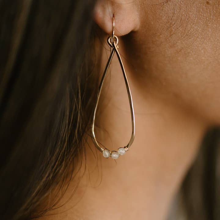 Mira Kauai - Wholesale Dangle Earrings - Large Teardrop with Stones Earrings4