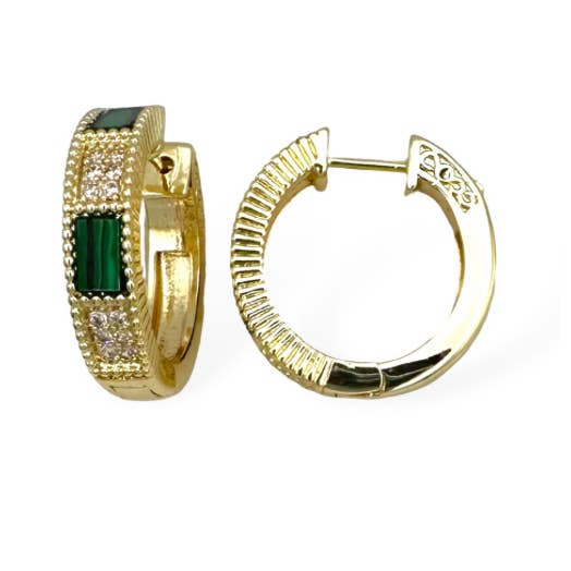 Malakit & kristall Statement örhängen för wholesale av My Best Kept Jewelry