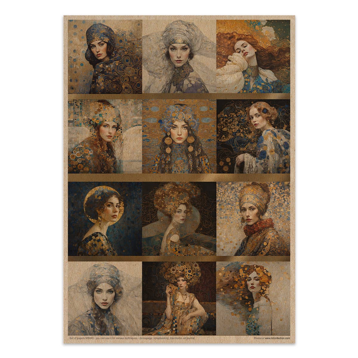 ITD Collection – material para artesanato por atacado – Kit Criativo MS043 - Inspirado em Klimt12