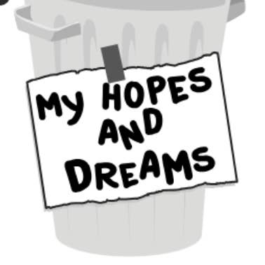 My Hopes and Dreams Trashcan Die-Cut Sticker for wholesale by Kalan